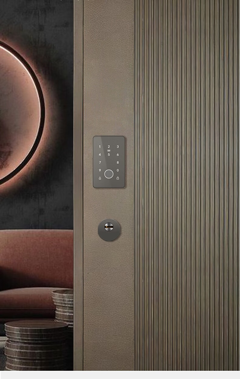 睿挚芸 鸿利hooply嵌入式指纹锁家用防盗门密码锁a36全自动智能电子锁