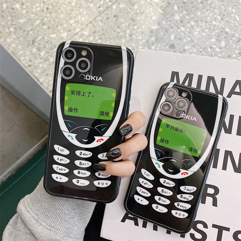 品小样趣味复古老人机苹果12手机壳个性创意恶搞iphone11promax软壳xr