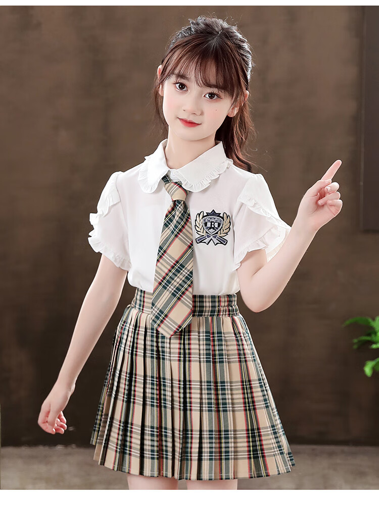 荧火仙子jk制服小学生水手服套装少女裙子便宜百褶裙夏季女孩连衣裙裙
