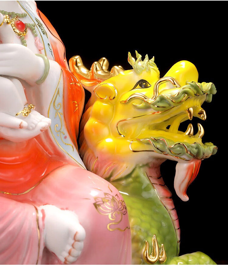 陶瓷观音摆件观世音菩萨佛像供奉居家送子观音麒麟送子观音保平安