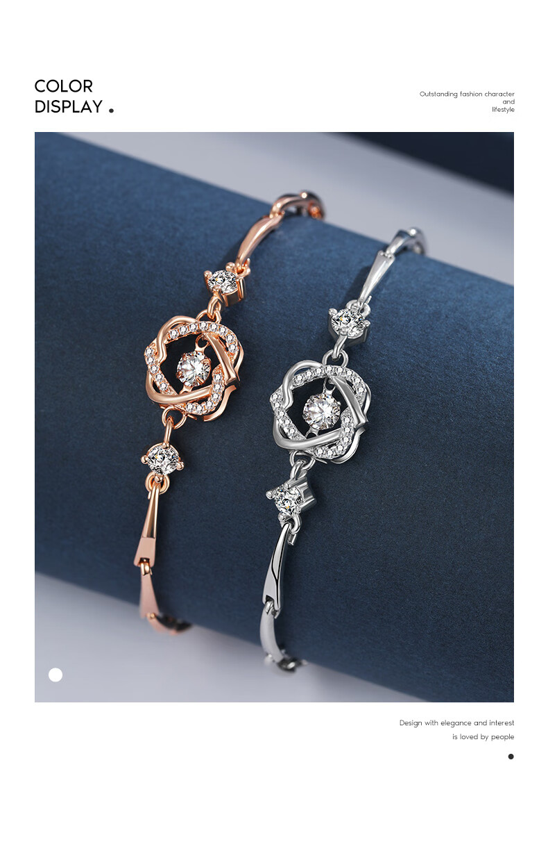 雅隐跳动的心手链女生夏小众手镯2021年新款情人节七夕生日礼物送女友