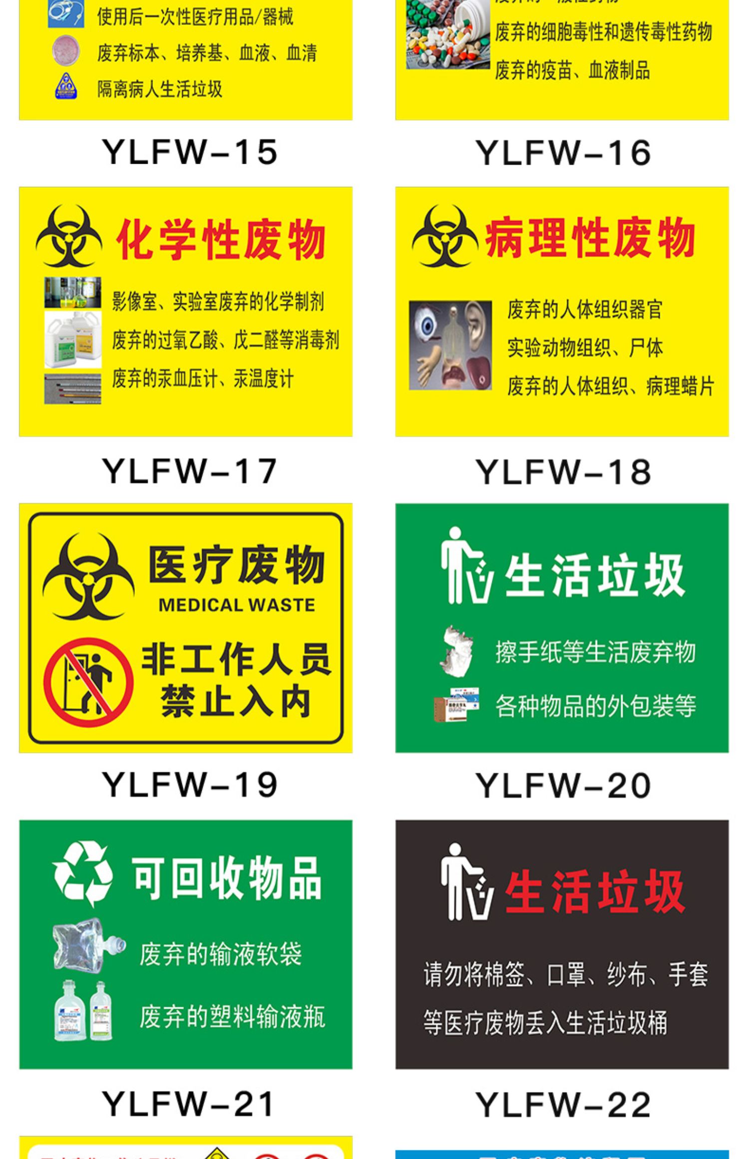 醫療廢物暫存點間貼紙標籤標識貼標識牌pvc醫廢倉庫全套定製病理性