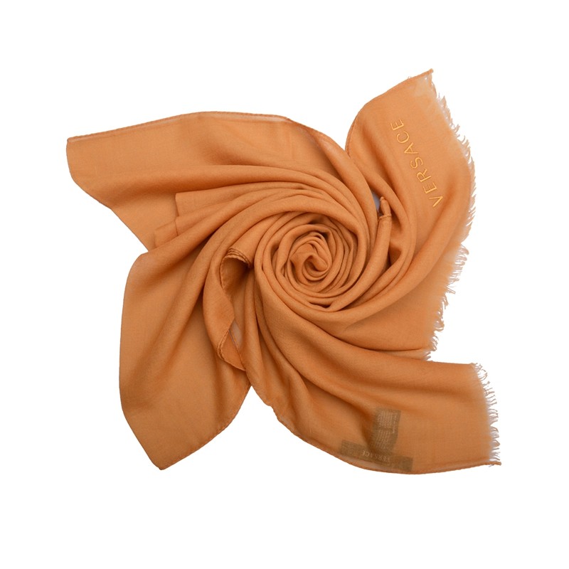 versace 范思哲春秋款女士桑蚕丝真丝丝巾圣诞礼物 赤褐色174*70 均码