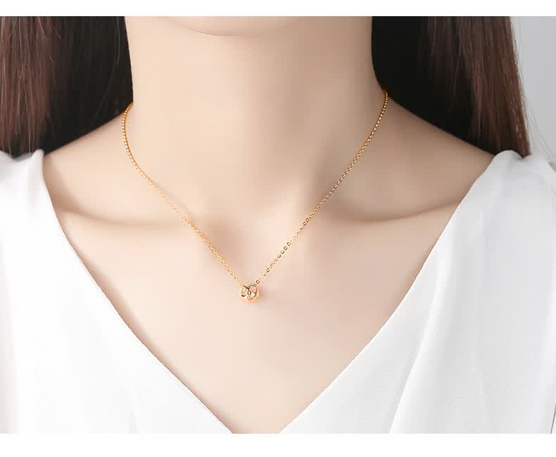 豪至尊加(心仪)k金项链彩金项链18k金项链女款首饰四叶草圆珠珠宝首饰