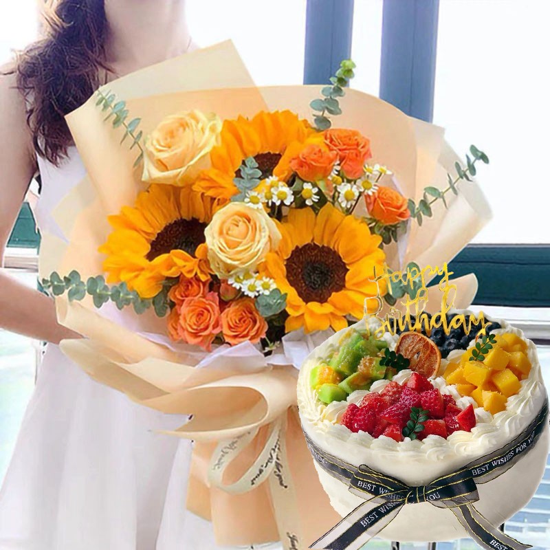 鲜花蛋糕套餐组合送女友送老婆送闺蜜预定当日送达广州深圳全国同城