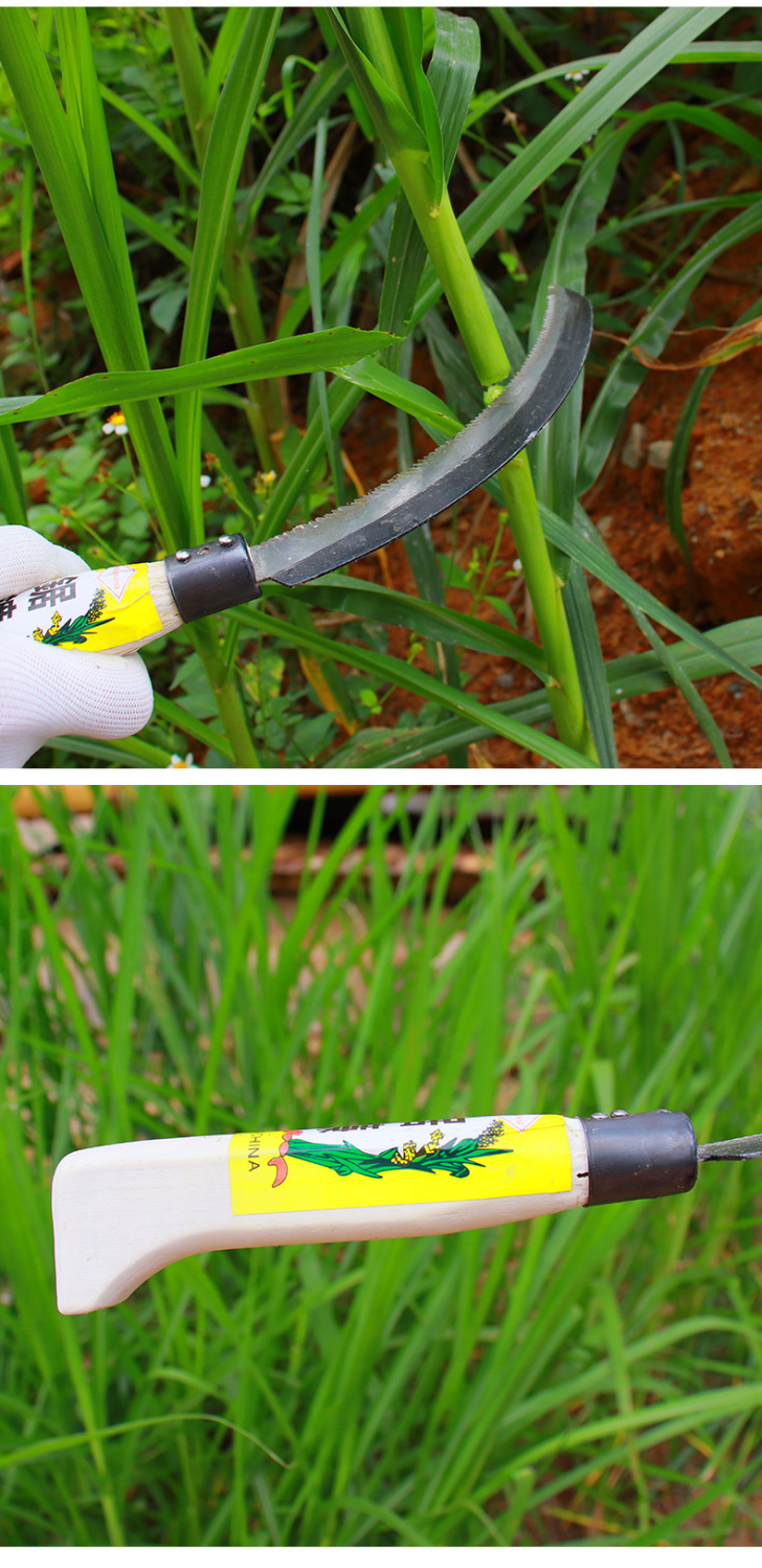 割稻谷割小麦镰刀大镰刀全钢小锯镰镰刀锯齿割草刀草镰锯齿小镰刀 虎