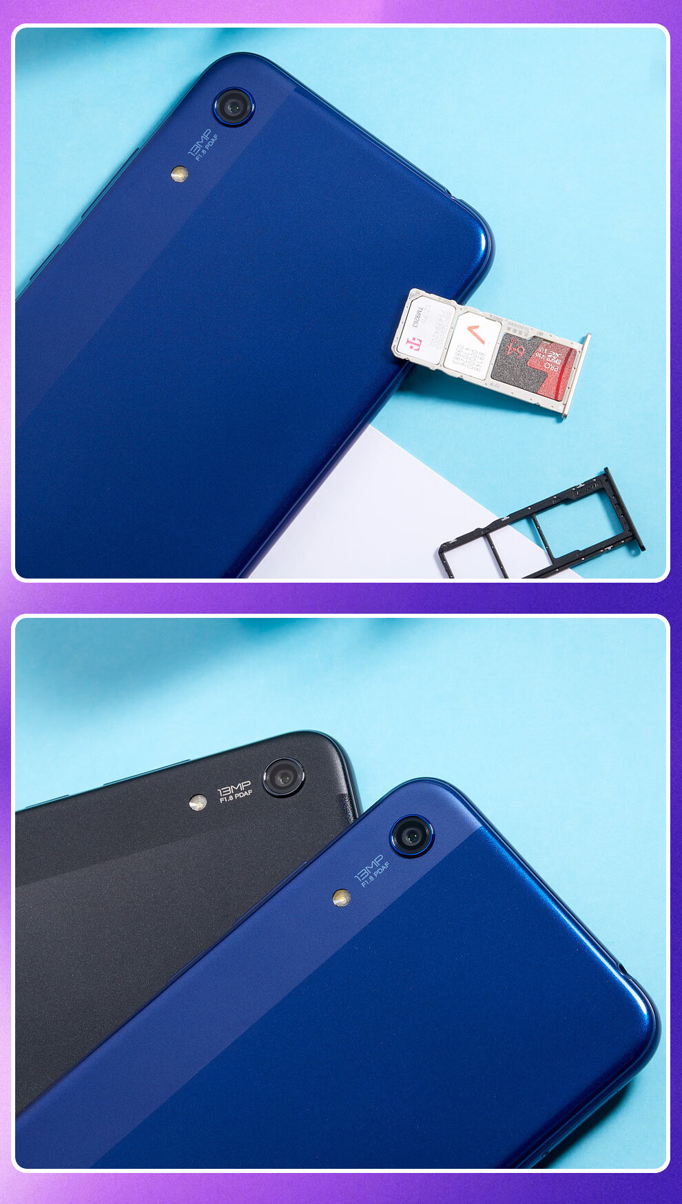 华为(huawei)荣耀 畅玩8a 珍珠全面屏 全网通4g 智能手机 极光蓝 3gb