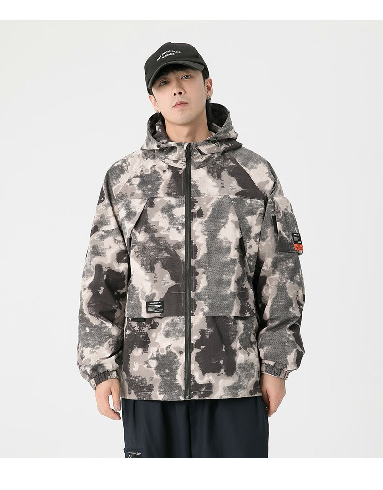 北面(the north face)运动迷彩冲·锋衣外套男潮牌秋季百搭帅气春秋款