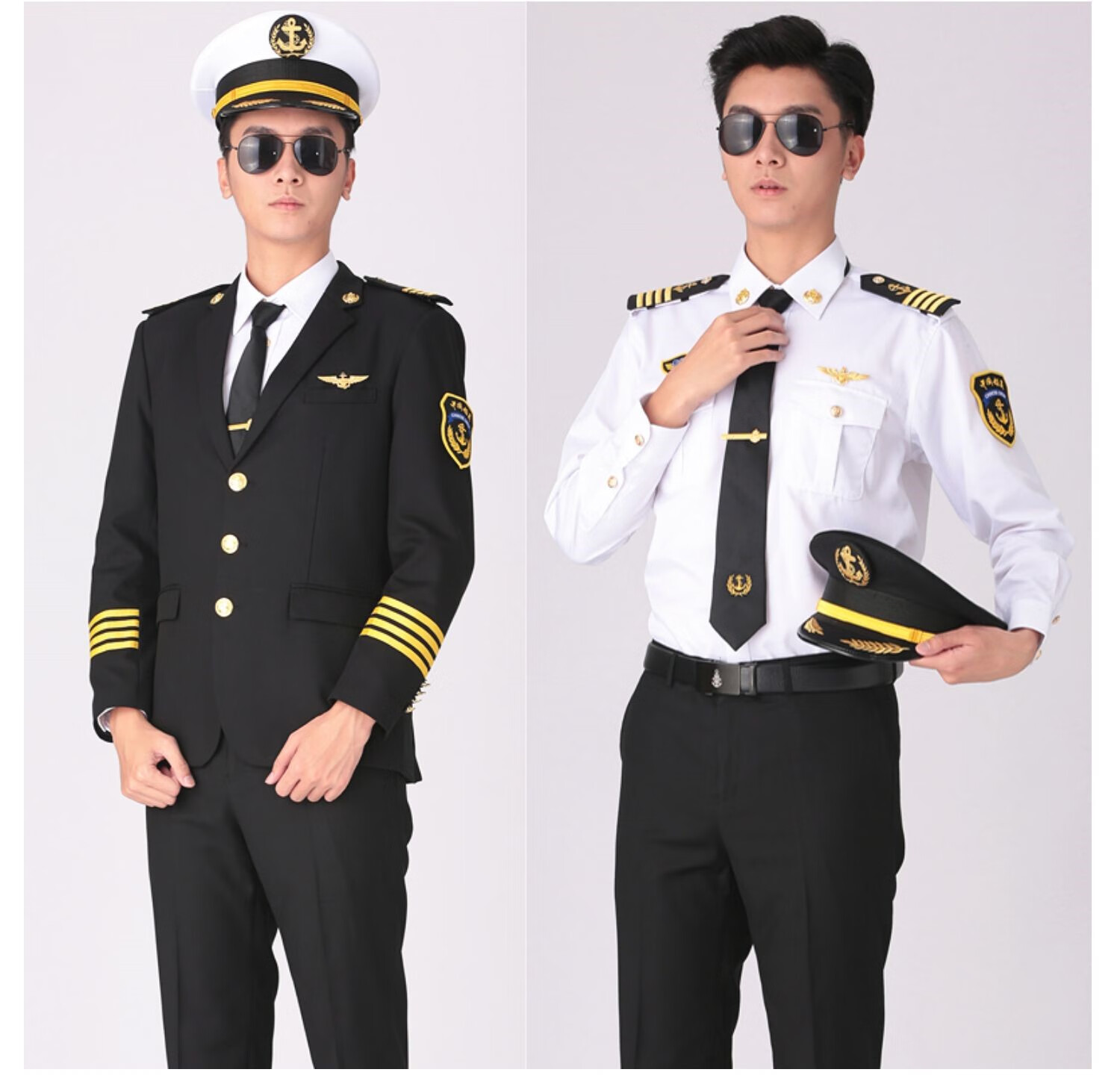 船员船长制服航海海员轮机长肩章衬衫邮轮游艇海事海运船务工作服