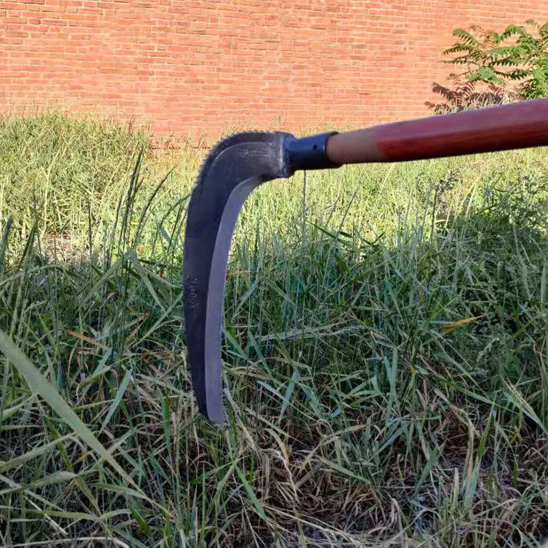 大镰刀头户外杂草刀草原牧草打草割芦苇衫刀- 铁柄杉刀【图片 价格