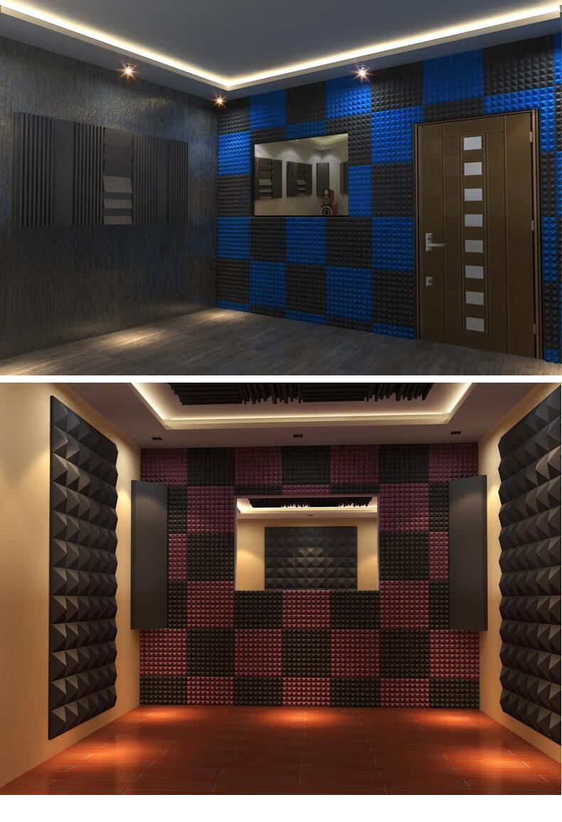 律音无粉尘金字塔吸音棉隔音棉鸡蛋棉琴房ktv录音棚 隔音海绵环保 阻