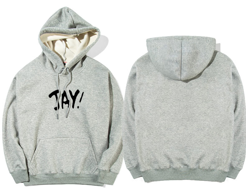 潮流周杰伦连帽套头卫衣演唱会衣服jay简约字母同款长袖百搭款 黑色 s