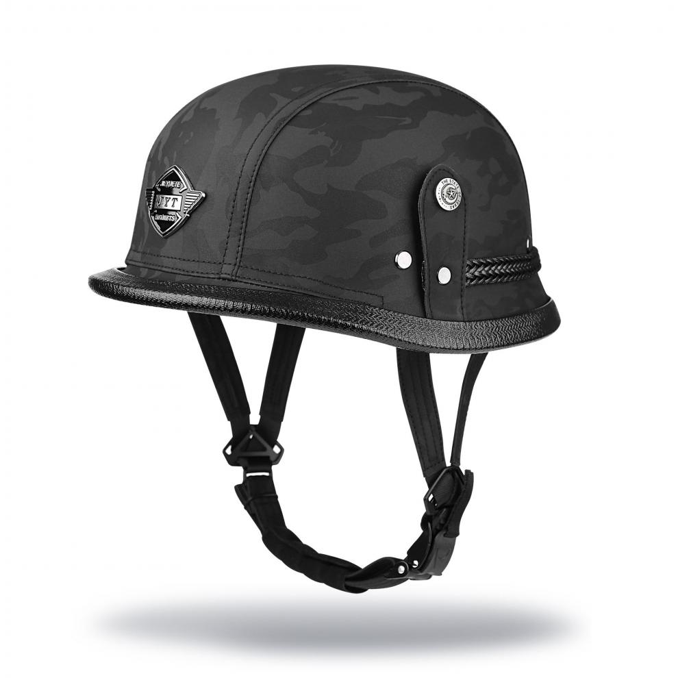 ysdl德式钢盔复古哈雷摩托车美式德式头盔电动机车安全帽男女半盔巡航