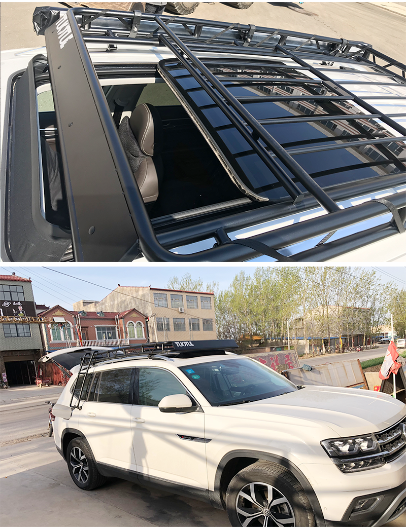 适用于大众途昂行李框 途昂专用车顶不锈钢行李架 大众途昂免横杠安装