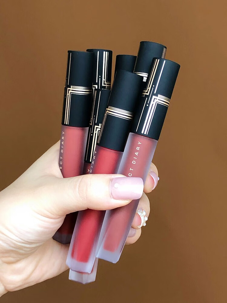 完美日记(perfect diary) 唇釉天鹅绒女v01 v07口红哑光雾面不沾杯不