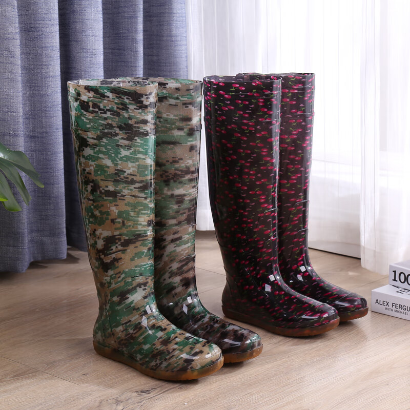 插秧靴插田水鞋松雨鞋女男田园水鞋钓鱼劳保鞋插秧种地防水稻工作胶鞋