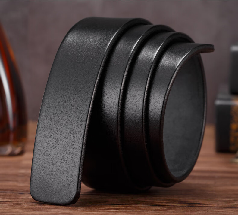 稻草人(mexican)皮带男真皮不带头无牙自动扣无孔裤带无头腰层牛皮条