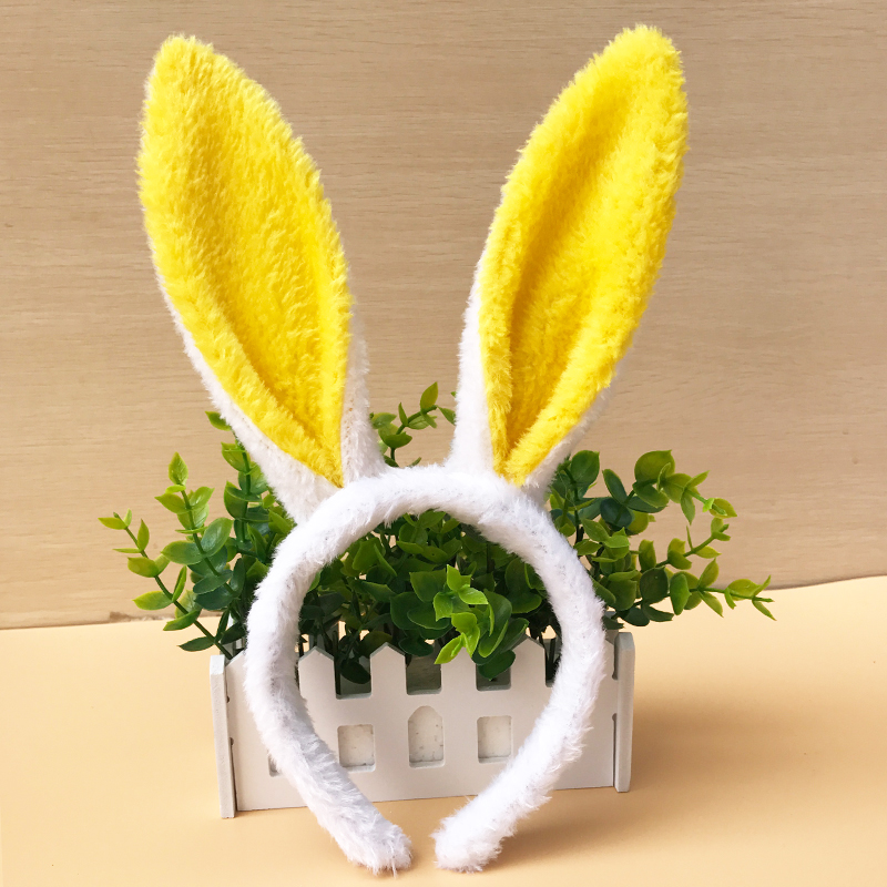 28g儿童节幼儿园动物头饰小白兔耳朵头饰头箍发箍兔子耳朵兔女郎白加