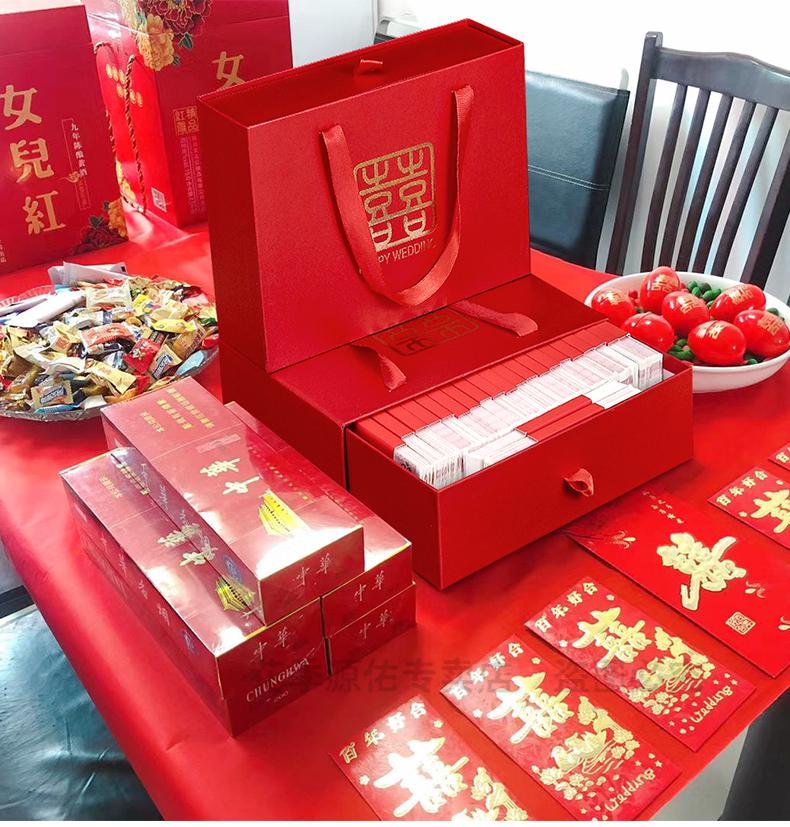 彩礼盒子现金箱彩礼袋结婚聘礼订婚定礼盒10万创意提礼金包装盒箱子