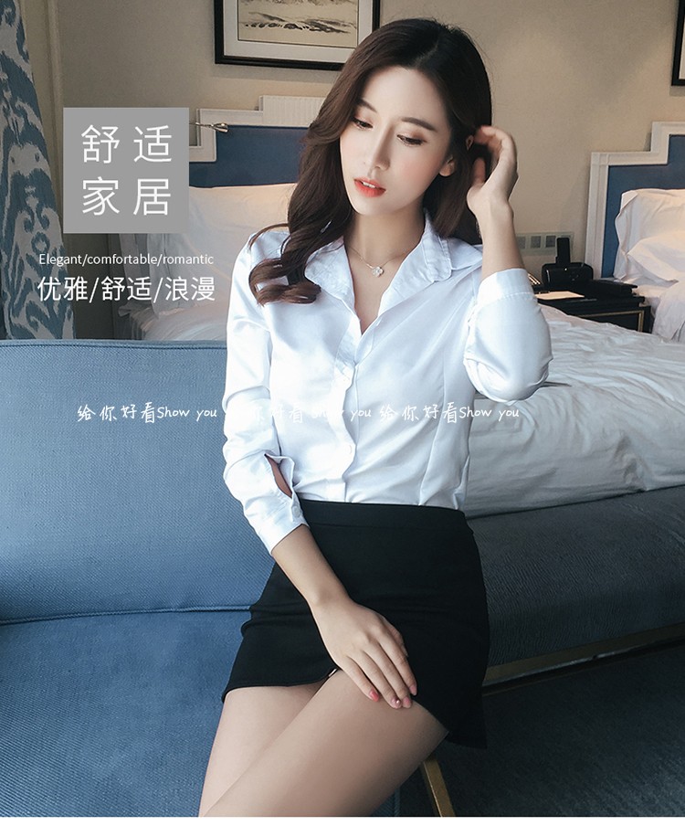老师制服的诱惑秘书性感衬衫包臀裙ol职业装火辣教师套装女 秘书装 仆