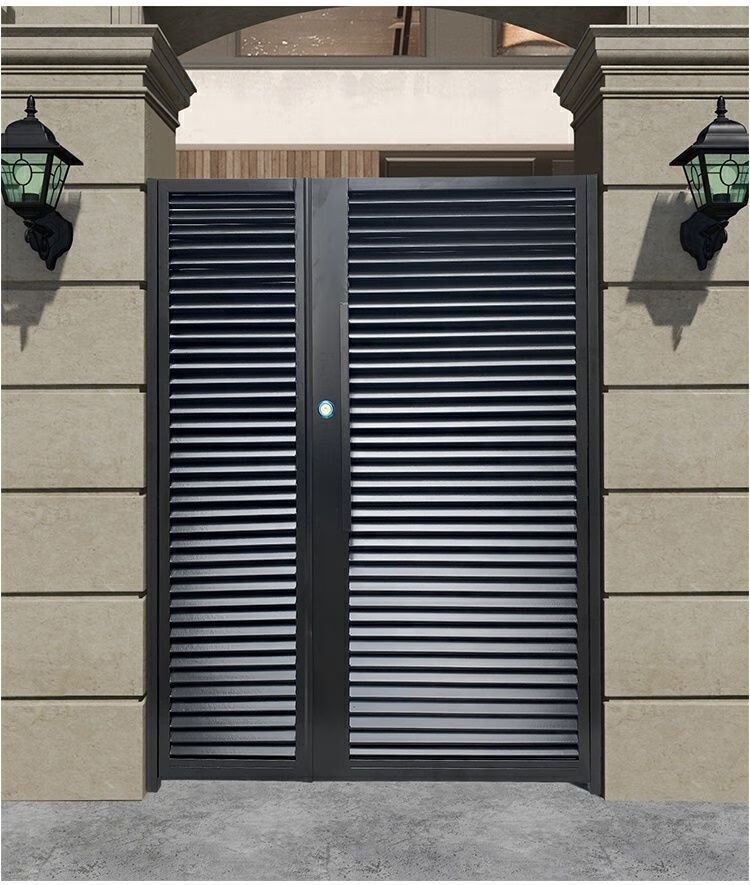 铁艺百叶门别墅户外大门现代简约庭院门乡村进户门花园单双开铁门