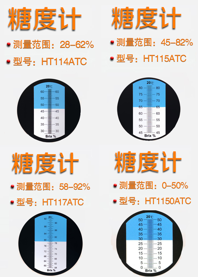 水果糖度计全铜款水果糖度值检测仪甜度值检测仪糖量仪0～32水果糖分