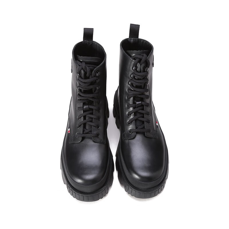 男鞋 盟可睐/蒙口 moncler 男士皮革系带厚底靴子短靴 4f70700 019a6