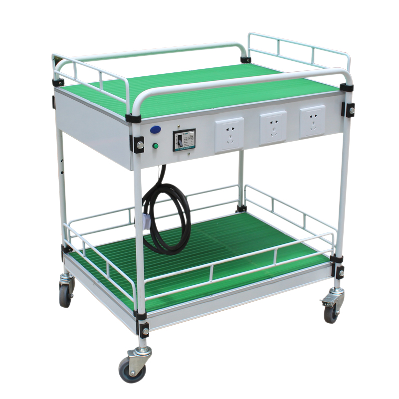 高玛102型双层带电源仪器车防静电推车带电源操作台实验室仪器仪表车