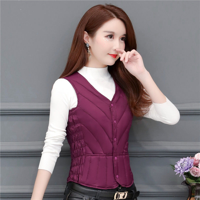 修身秋冬羽绒棉马甲女短款修身内穿背心保暖收腰内胆韩版坎肩贴身马甲