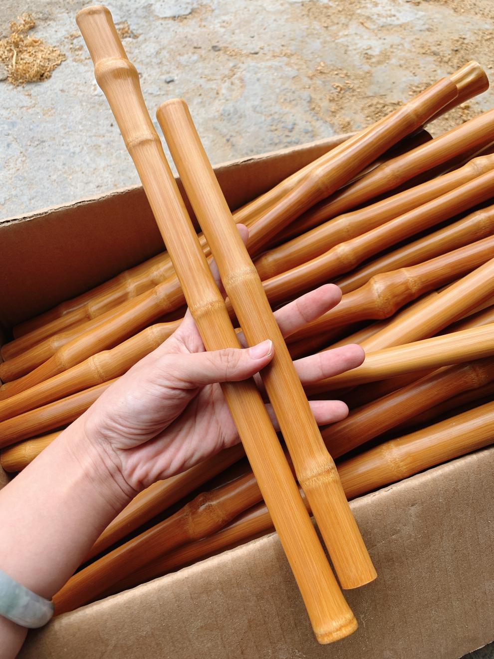 网红同款实心玉竹把件文玩手持棍棒拐杖教鞭产品定制 直径2.