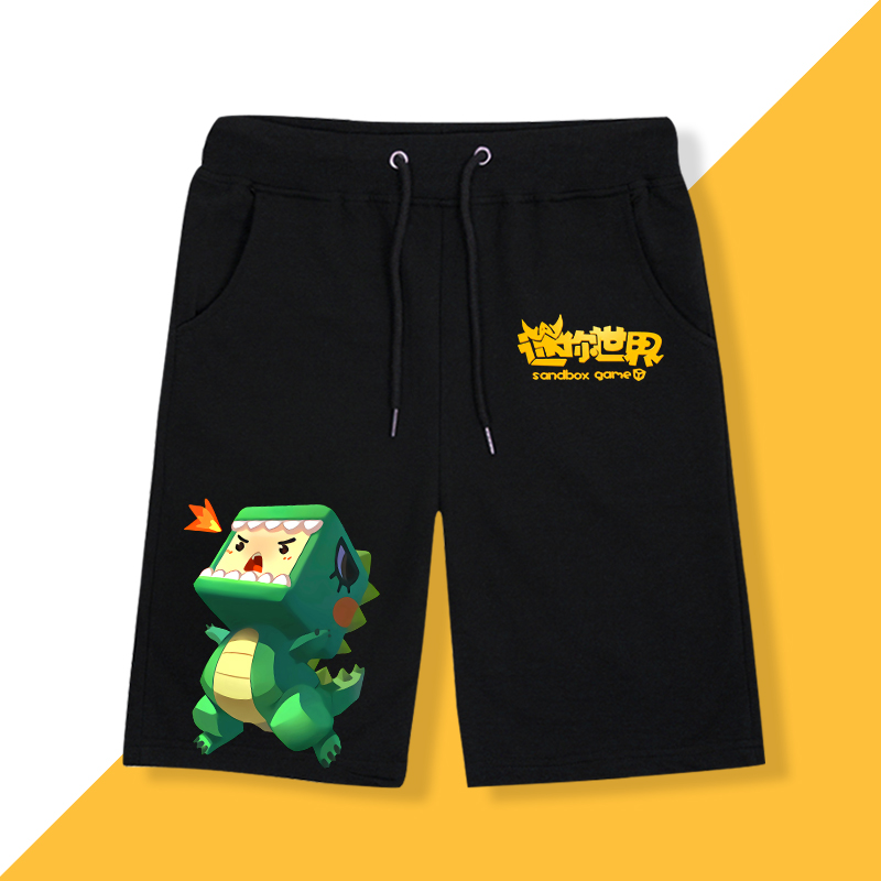 迷你世界衣服短袖男女夏季叶小龙迷斯拉游戏周边儿童卡通棉t恤白色熊