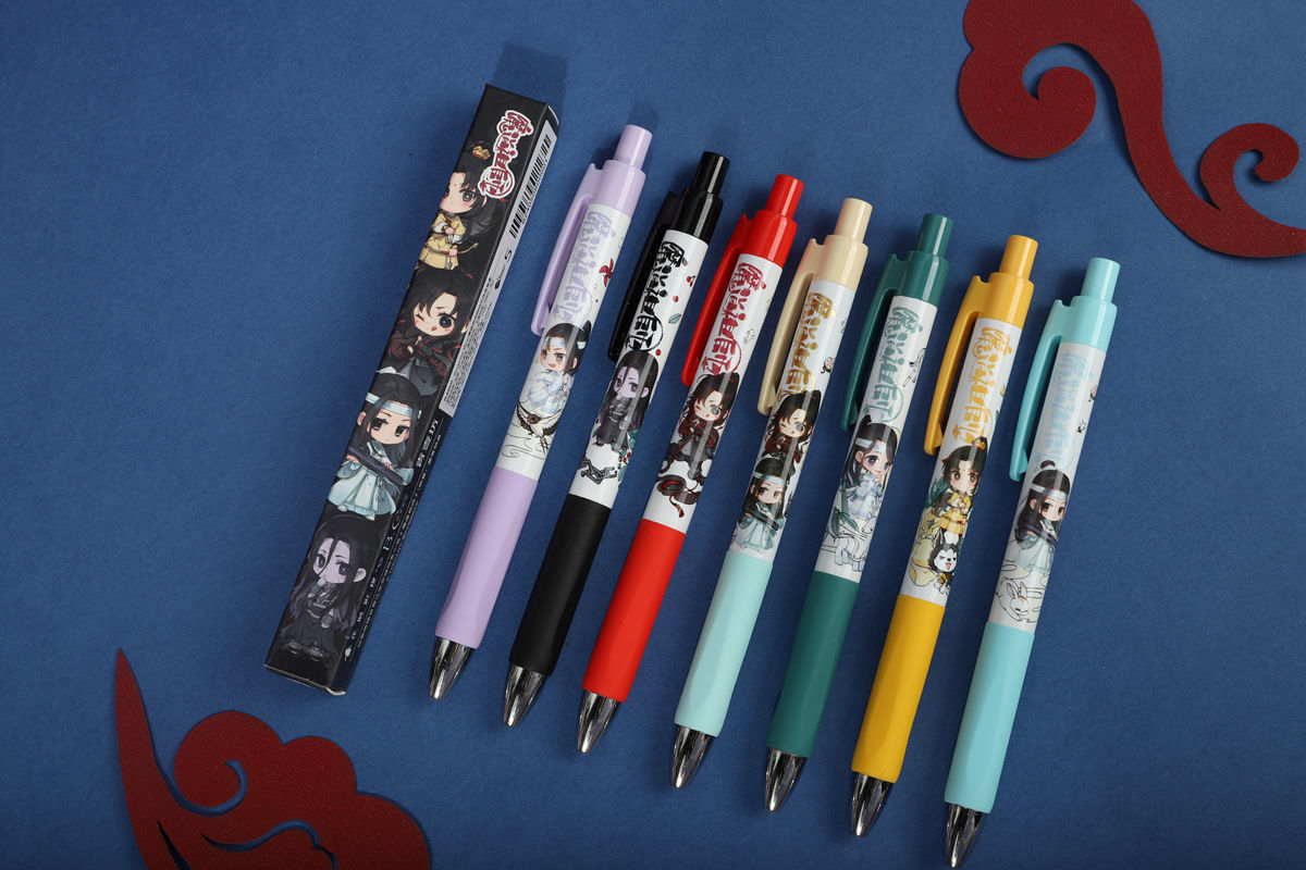 q版盲盒笔动漫高颜值按动笔女生中性笔古风学生签字笔ins q版盲盒笔8