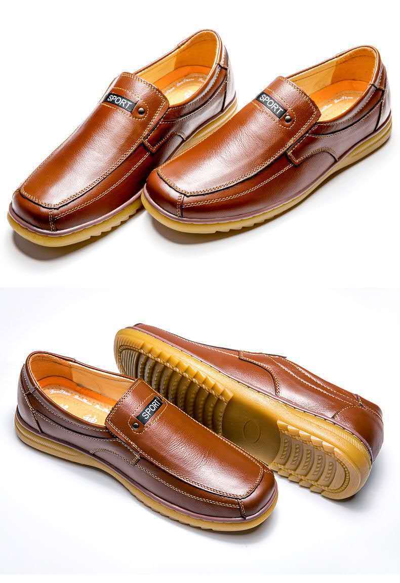 45码秋冬季头层牛皮牛筋底皮鞋男男士商务休闲皮鞋真皮牛筋底男鞋