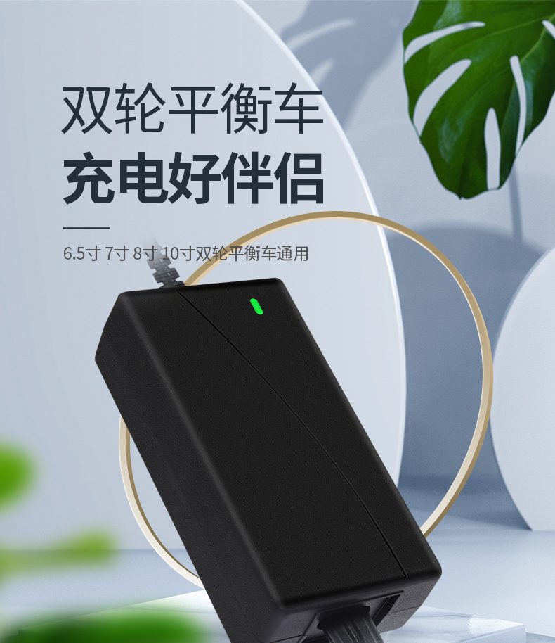 适用于两轮儿童平衡车充电器36v42v2a三孔圆头阿尔郎凤凰猛犸王龙吟