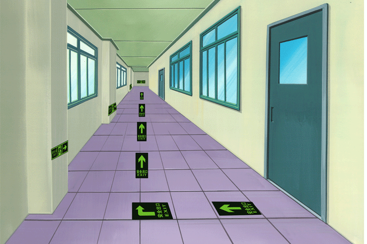 安全出口指示牌小心地滑地贴消防贴夜光通道疏散墙贴耐磨直行箭头礼品