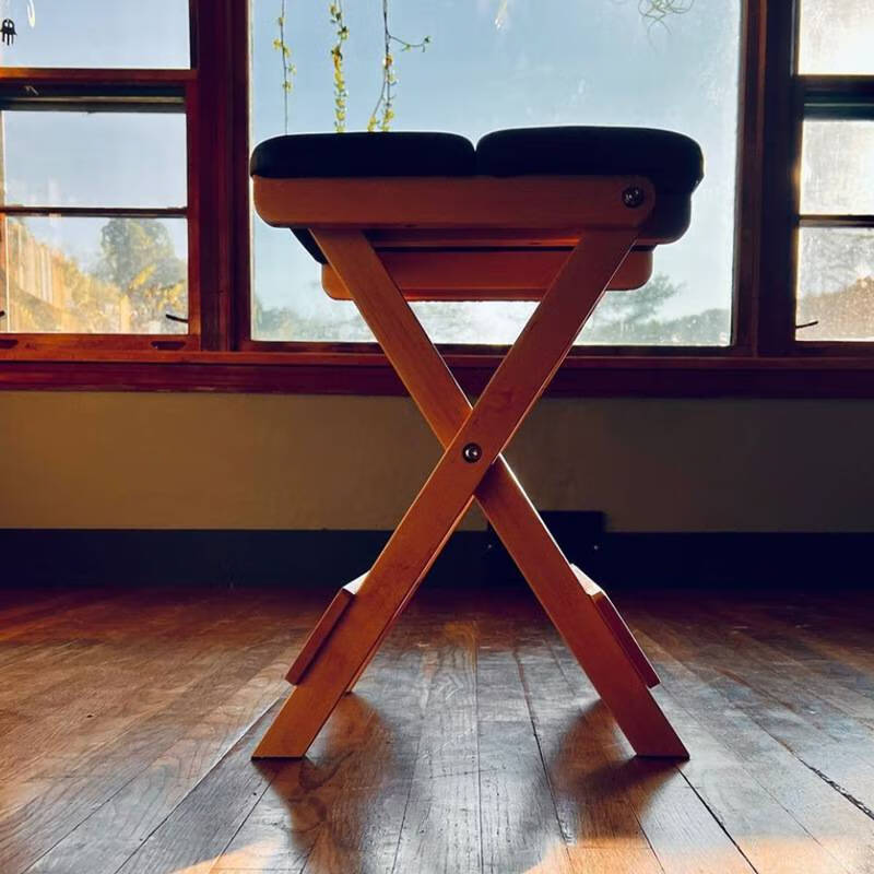 瑜伽专用椅子 健身普拉提禅柔实木折叠凳子小马扎便携板凳家用瑜伽婵