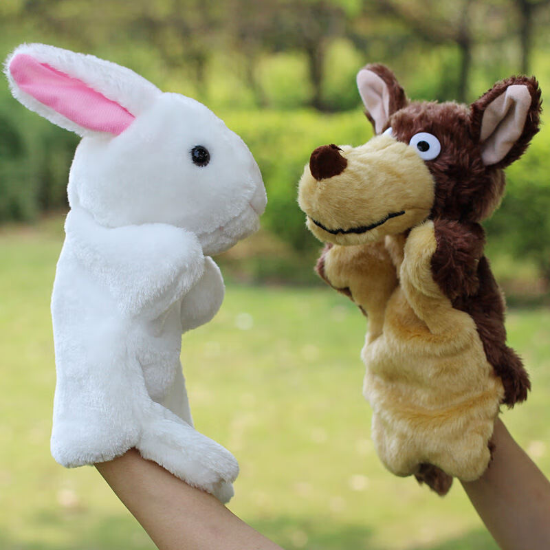 儿童动物演出手偶大灰狼和小白兔幼儿园讲故事表演手套玩偶 大灰狼