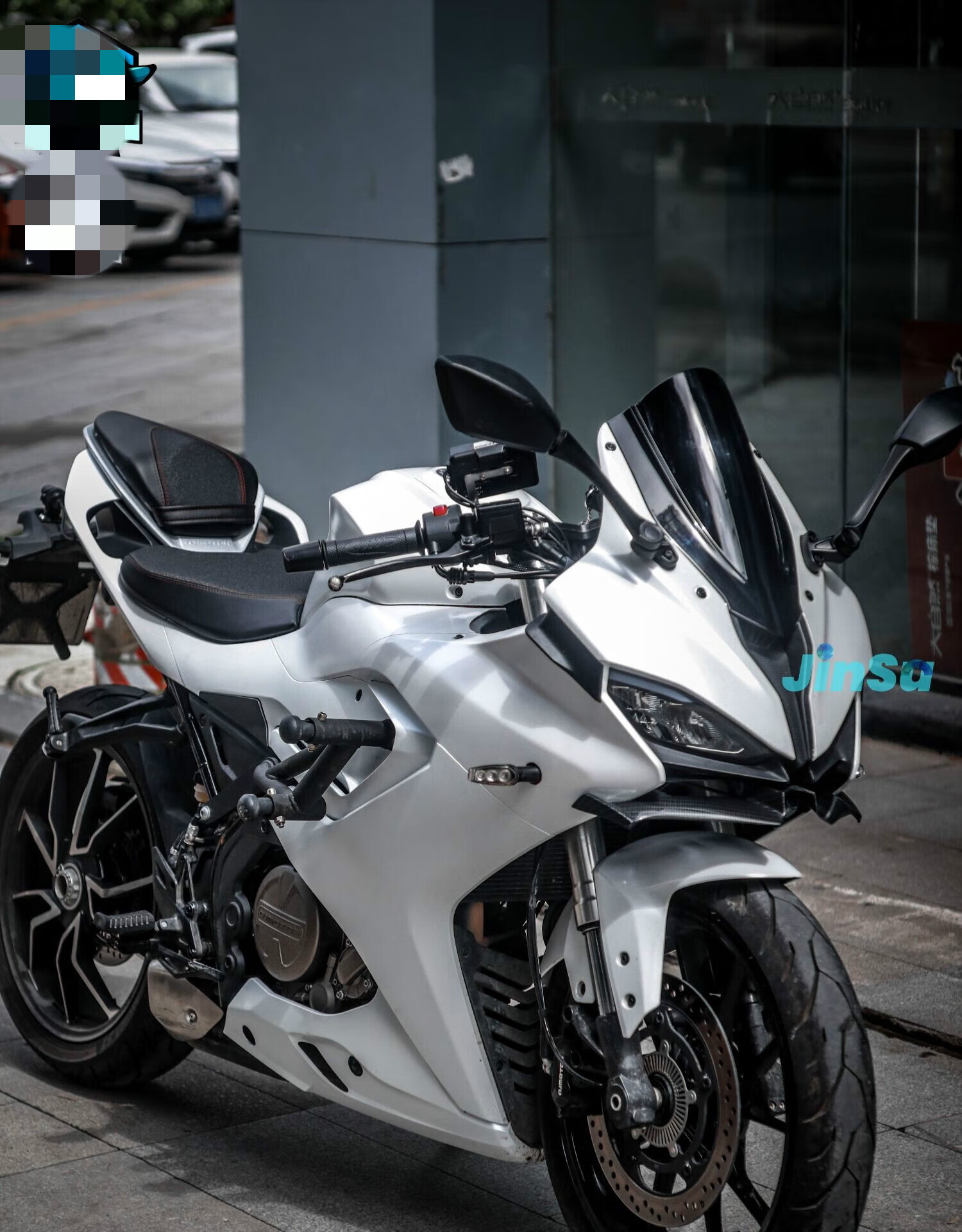 适用于钱江qj赛250下唇改装配件侧翼定风翼刀后视镜风刀竞技风挡前