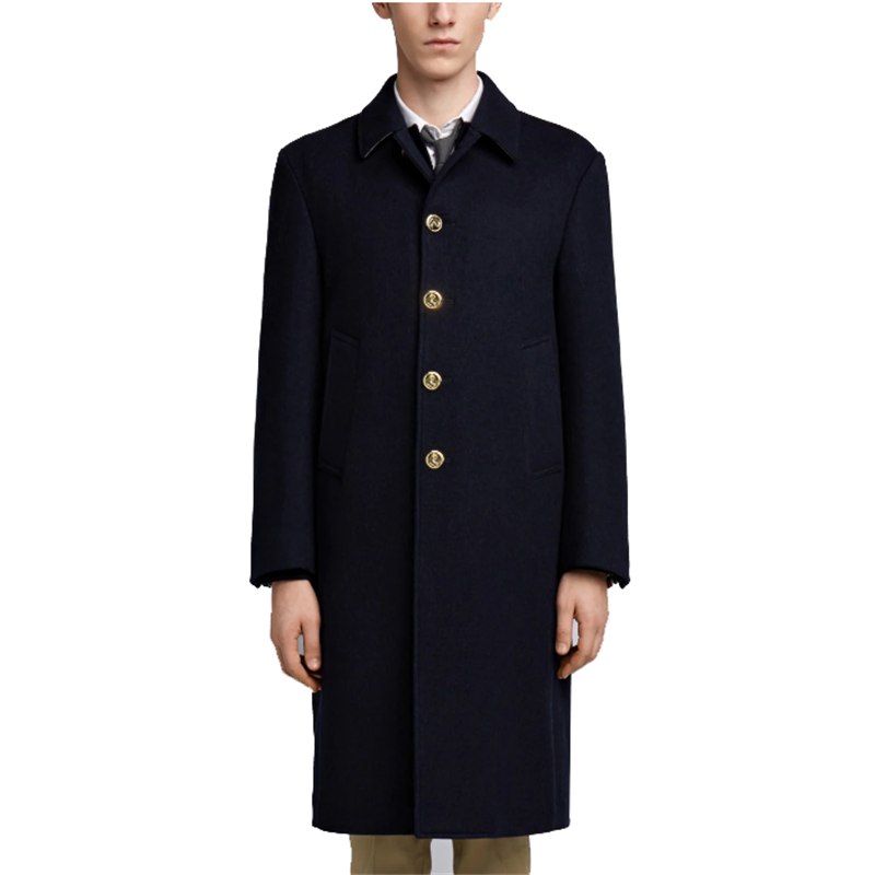 【情人节】thombrowne汤姆布朗男士外套 海军蓝宽松版型大衣 0【图片