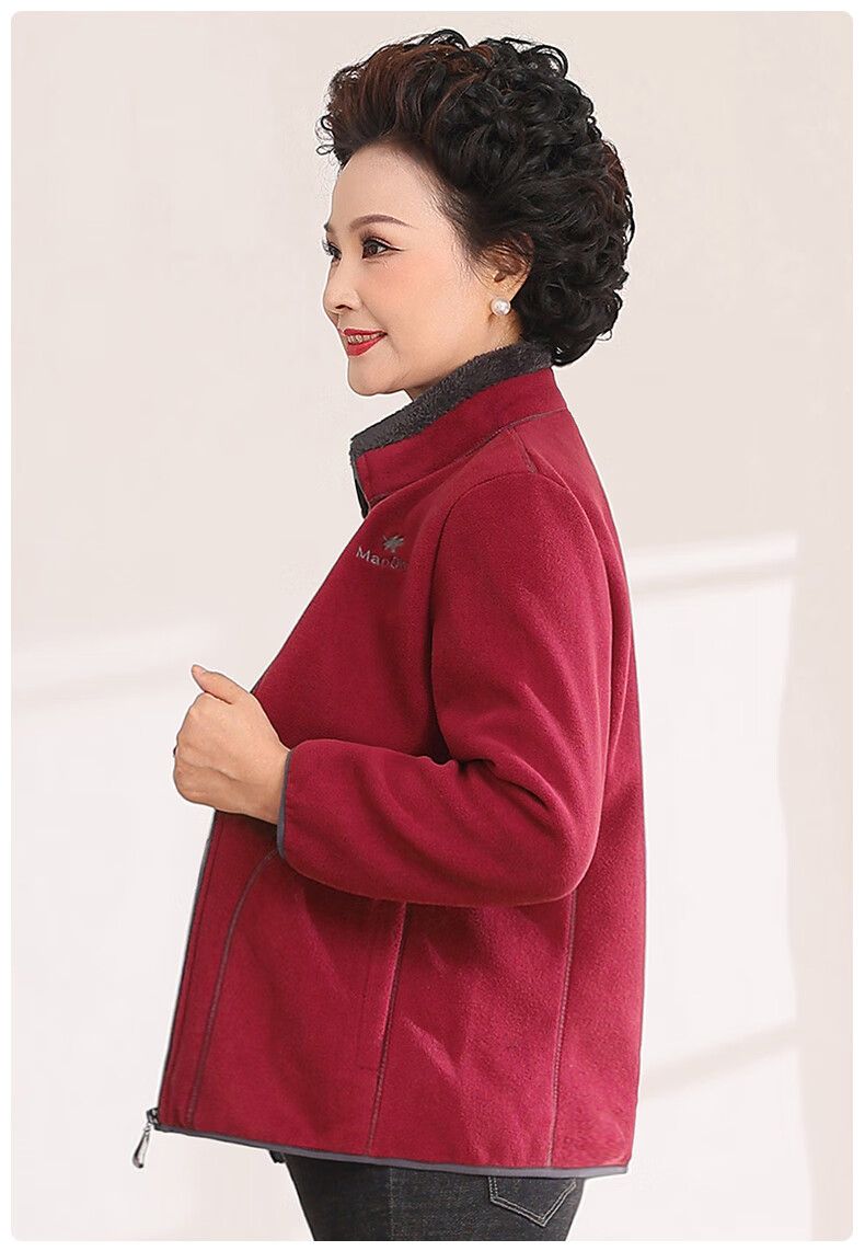 啄木鸟(tucano)中i老年女士风衣春秋装加绒加厚外套洋气上衣50岁60人