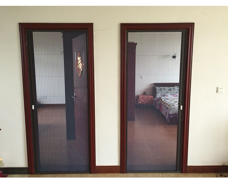 定制隐形蚊纱门沙窗风琴式伸缩门帘推拉式折叠纱门铝合金纱窗网 配件