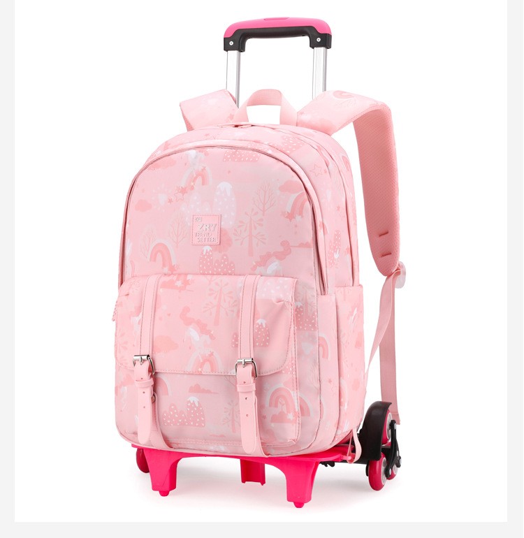 迪士尼旗舰同款小学生拉杆书包612周岁女孩1356年级三轮儿童拉杆箱