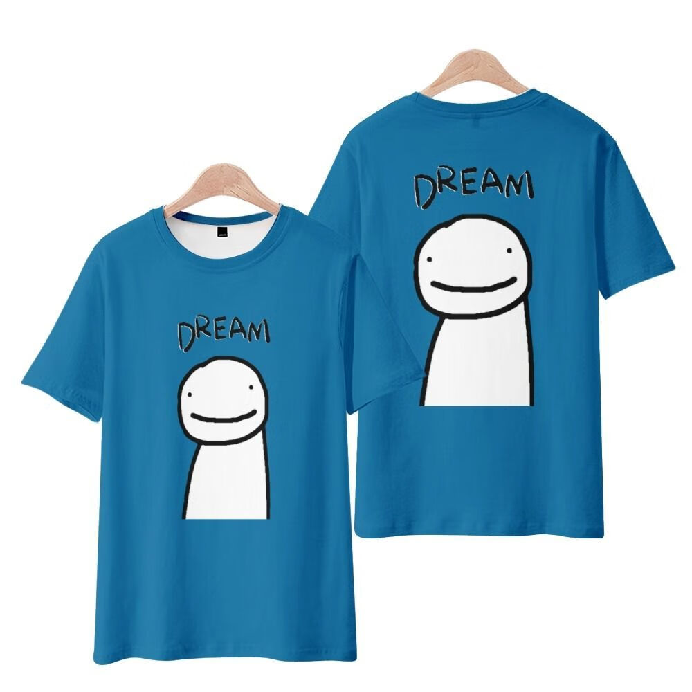 轻奢潮牌我的世间大神dream同款笑脸3d印花t恤男女春夏季童装休闲短袖