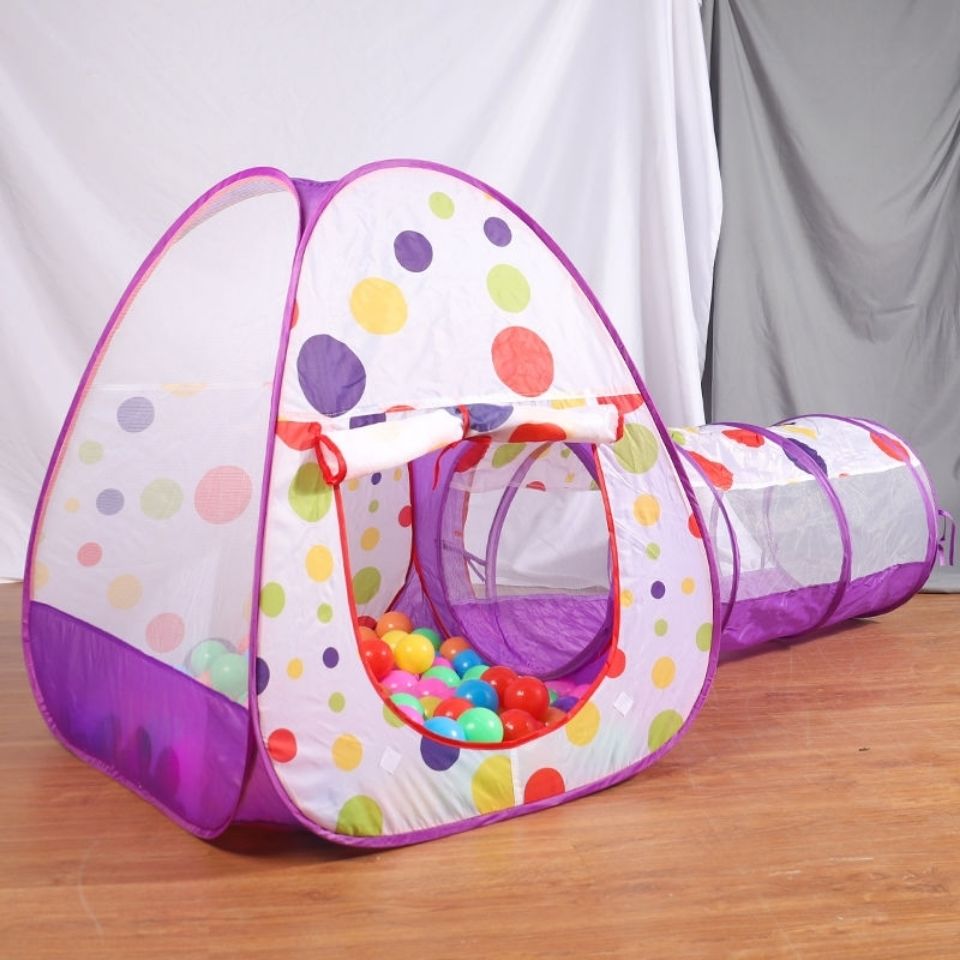 儿童小帐篷玩具折叠速开幼儿特价促销室内户外小房子海洋球游戏屋紫色