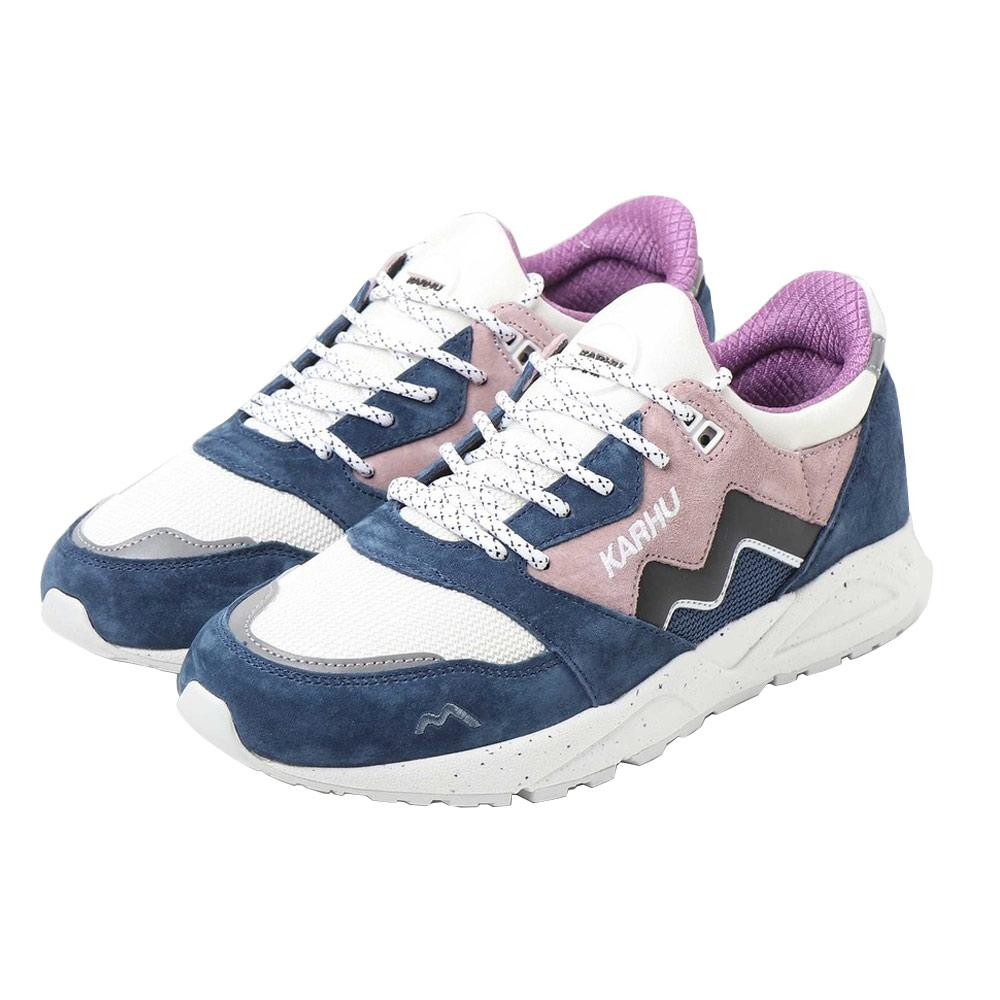 karhu卡虎aria95新款少尉蓝网眼系带绒面革拼接复古跑步鞋f803081405