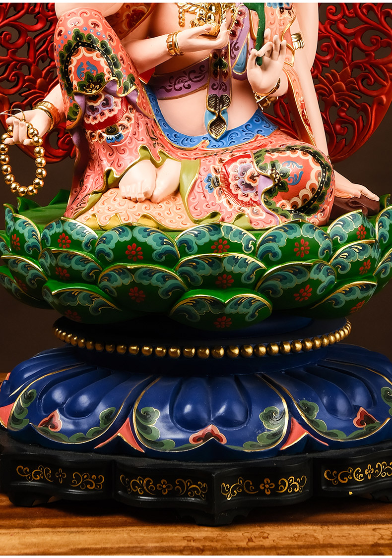 思古 香樟木雕如意轮观音佛像摆件大梵深远观世音菩萨真身客厅家居