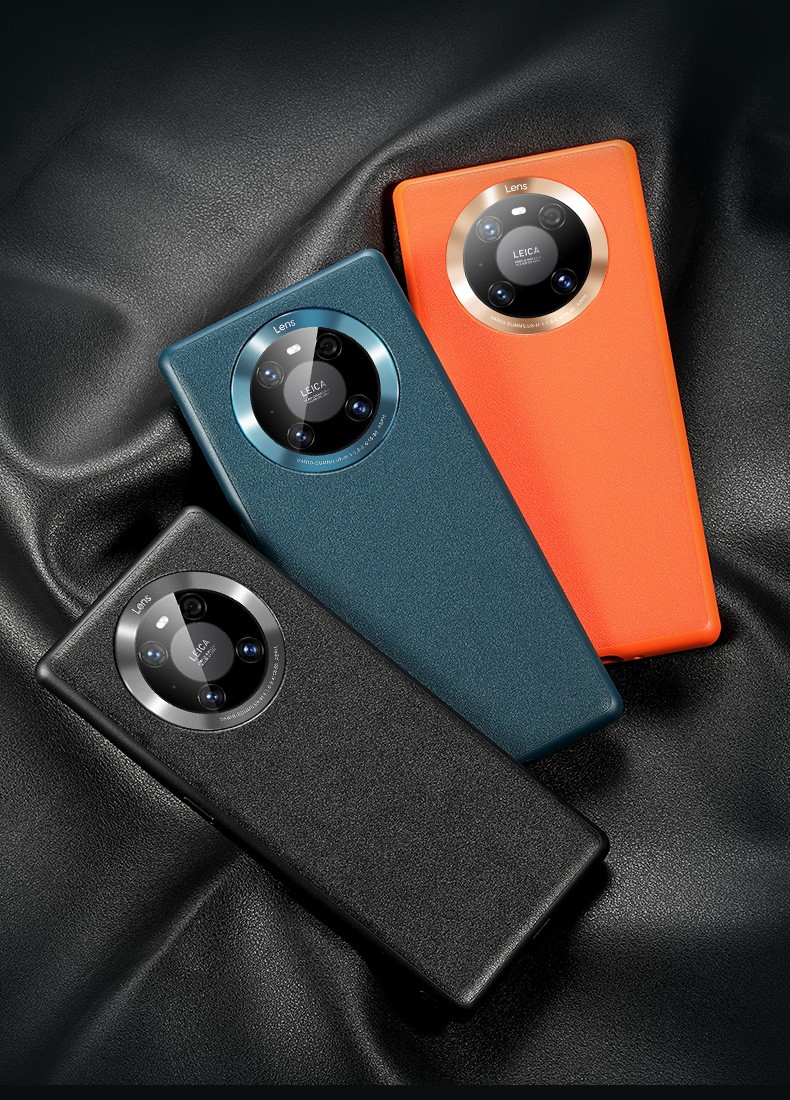 奢亿 华为mate40pro手机壳新款素皮后壳全包防摔商务奢华40e硅胶软边