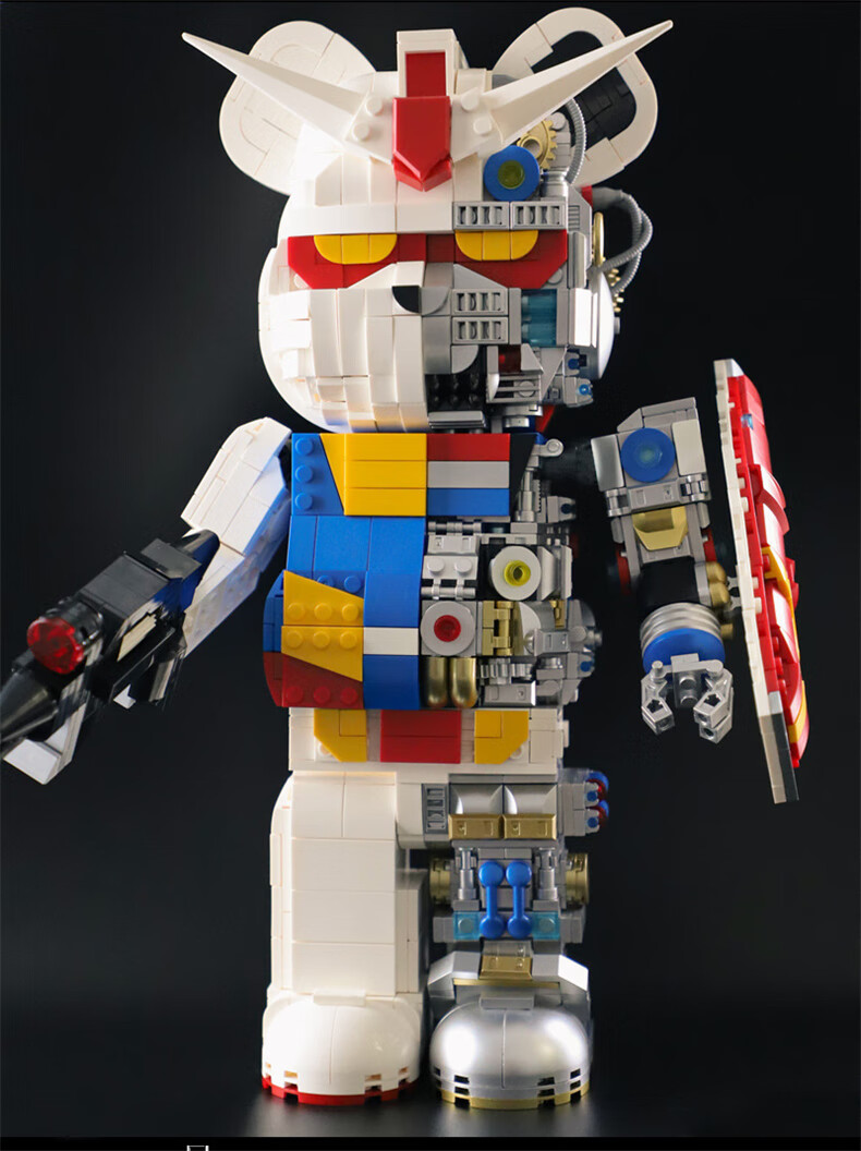 赟娅潮玩积木机械熊暴力熊手办摆件积木暴力熊机械公仔成人高难度拼装