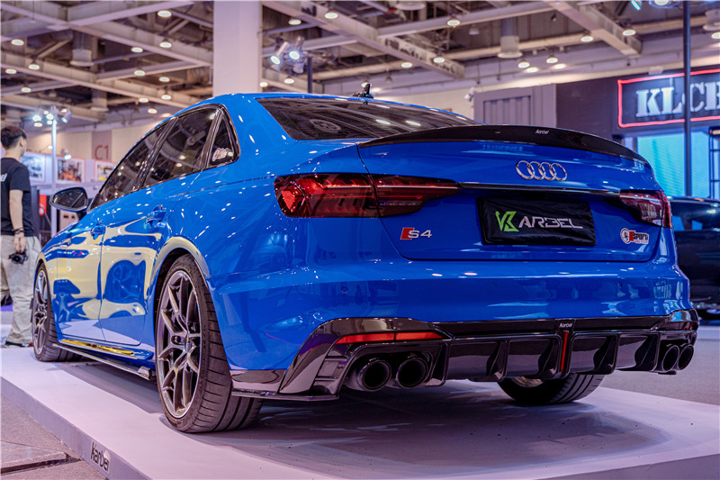 适用于2022款奥迪a4l尾翼20-22新款s4卡布尔后唇改装kel干碳前铲碳