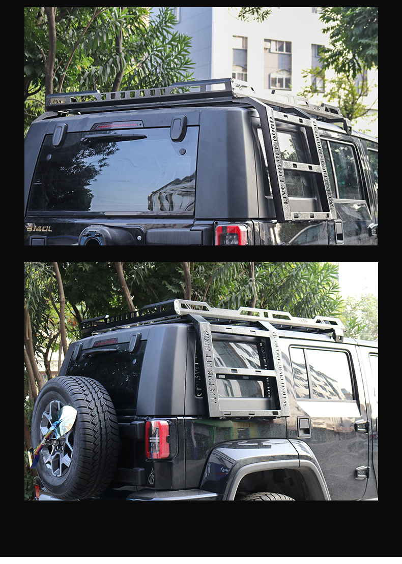 北京bj40plus行李架 bj40l行李框18款改装车顶锰钢旅行越野防滚架